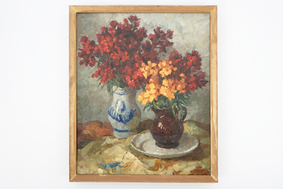 Guillaume Michiels (1909-1997), une nature morte aux fleurs, huile sur toile