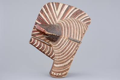 A large African carved wooden Songye Kifwebe mask, Congo, ca. 1940-1960