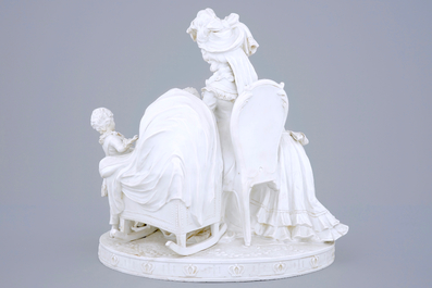 A Vienna style biscuit group of Marie-Antoinette after Vig&eacute;e le Brun, 19th C.