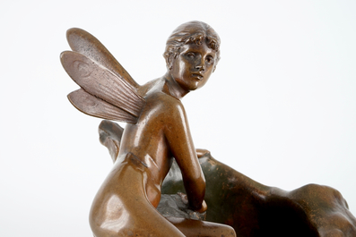 Hans M&uuml;ller (1873-1937), un vide poche Art Nouveau en bronze