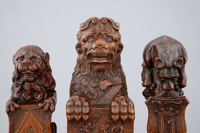 Drie houten Brugse beren, 19/20e eeuw