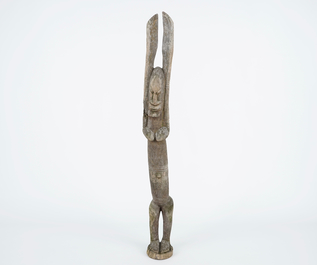Two large African carved wood figures, 20th C.