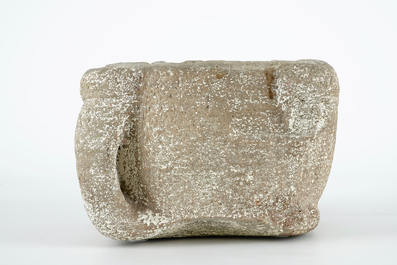 A stone mortar, 13/14th C.