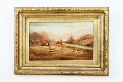 Philip Rideout (1850-1920), La chasse aux chevaux, huile sur toile