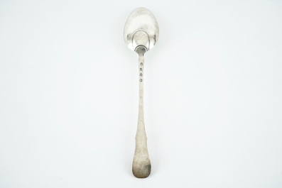 A large silver ragout spoon, marked for Ghent, 1755
