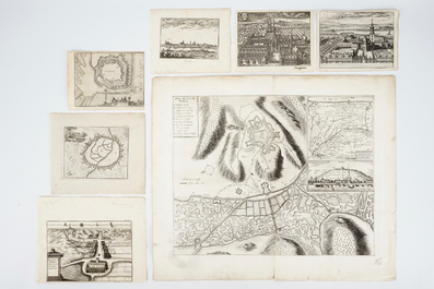 A large collection of Belgian engravings, maps and prints, 17/19th C.