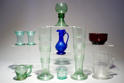 Een collectie van 10 glazen, vnl. Nederland, 18/19e eeuw