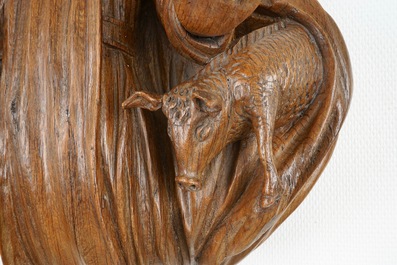 Deux appliques en bois sculpt&eacute;: Saint-Antoine et Dieu le P&egrave;re, 17/18&egrave;me