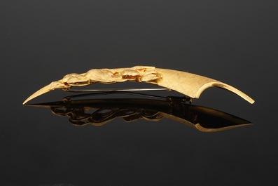 Charles Delporte (1928-2012), &quot;Offerande aan Brasilia&rdquo;, an 18-carat gold brooch