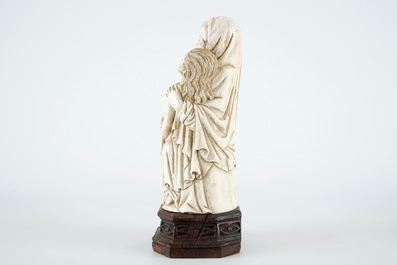 A gothic revival carved ivory Piet&agrave; group, prob. Dieppe, 19th C.
