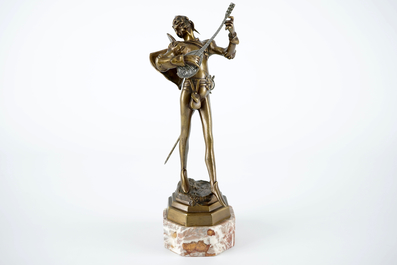 Auguste De Wever (1836-1910), &quot;Mephistopheles&quot;, figuur in brons