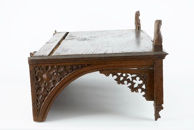 A gothic carved oak furniture fragment, Flanders, 16th C.