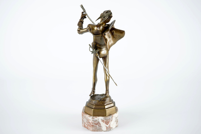 Auguste De Wever (1836-1910), &quot;Mephistopheles&quot;, figuur in brons