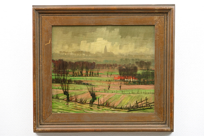 Achiel Van Sassenbrouck (1886-1979), Une vue rurale &agrave; Tielt, huile sur toile