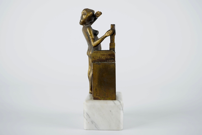 Jef Claerhout(1937), Laat de halletoren zien, a small bronze group