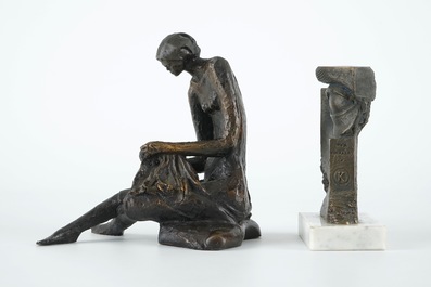 Roland Deserrano (1941), Een zittende dame in brons, en nog een bronzen groepje
