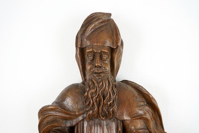 Deux appliques en bois sculpt&eacute;: Saint-Antoine et Dieu le P&egrave;re, 17/18&egrave;me