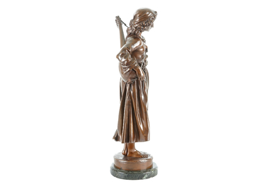 Jean-Alexandre-Joseph Falgui&egrave;re (1831-1900), &quot;Mignon&quot;, gepatineerde bronzen figuur