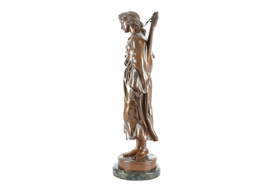 Jean-Alexandre-Joseph Falgui&egrave;re (1831-1900), &quot;Mignon&quot;, figure en bronze patin&eacute;