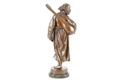 Jean-Alexandre-Joseph Falgui&egrave;re (1831-1900), &quot;Mignon&quot;, gepatineerde bronzen figuur