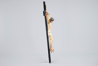 A tall polychrome wood Corpus Christ, Southern Europe, 18th C.