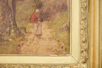 Chintreuil, Antoine (1816-1873), Bois d&rsquo;Igny au bord de la rivi&egrave;re, huile sur toile, maroufl&eacute; sur panneau