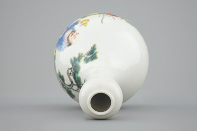 A Chinese fencai vase with an immortal in a garden, 20th C.