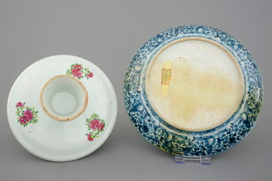 A varied collection of Chinese porcelain incl. a Ming dish, 16/19th C.