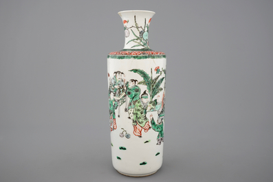 A fine Chinese famille verte porcelain vase, 19th C.