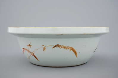 A deep Chinese famille rose Straits porcelain bowl, 19th C.