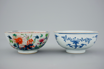 A collection of Chinese blue and white, famille rose and Imari porcelain, Qianlong, 18th C.