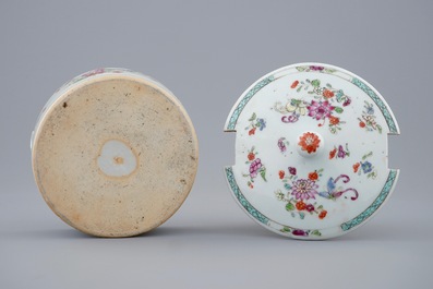 Een Chinees famille rose botervlootje, Qianlong, 18e eeuw