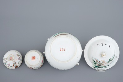 Un lot vari&eacute; de porcelaine de Chine famille rose, 19/20&egrave;me