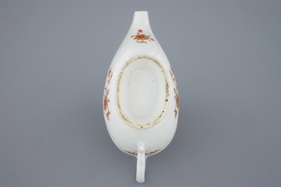 A Chinese Dutch-market export porcelain sauce boat, arms of the &quot;de Heere&quot; family, Qianlong period, ca. 1763