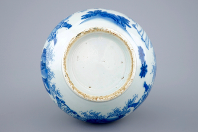 A Chinese blue and white bottle vase, Transitional period, 1620-1683