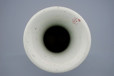 A Chinese famille rose vase with playing boys and a sleeping teacher, 19/20th C.