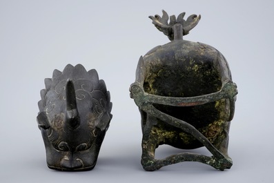 A Chinese bronze incense burner in the shape of a Qilin, late Ming Dynasty