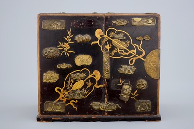A small Japanese lacquer chest of drawers, Meiji, 19th C.