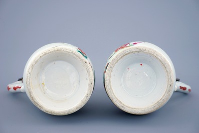 Un huilier-vinaigrier en porcelaine de Chine famille rose mont&eacute; d'&eacute;tain, Qianlong, 18&egrave;me