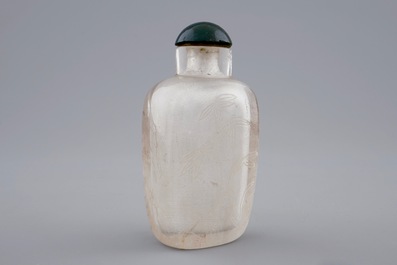 Deux tabati&egrave;res en agate et cristal de rocher, Chine, 19/20&egrave;me