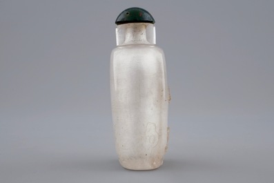 Deux tabati&egrave;res en agate et cristal de rocher, Chine, 19/20&egrave;me