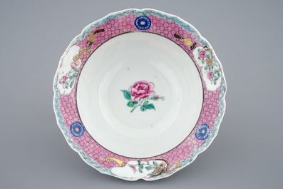 A Chinese famille rose ducks and flowers bowl, Yongzheng, 1723-1735