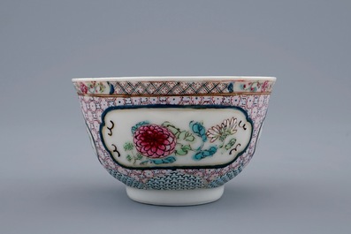 A Chinese famille rose ruby back eggshell cup and saucer, Yongzheng, 1723-1735