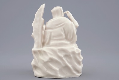 Un groupe d'un immortel avec un gar&ccedil;on en porcelaine blanc de Chine de Dehua, 18&egrave;me