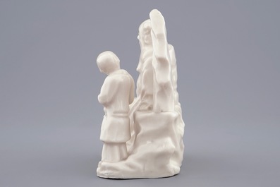 Un groupe d'un immortel avec un gar&ccedil;on en porcelaine blanc de Chine de Dehua, 18&egrave;me
