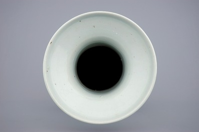 A fine Chinese blue and white on celadon ground &quot;Immortals&quot; vase, 19th C.