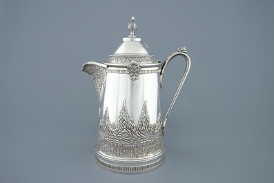 A large Chinese export or straits silver tankard, mark of Da Xing, Canton, 1870-1900