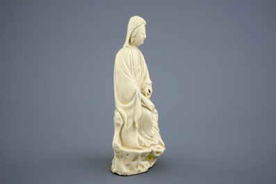 A Chinese Dehua blanc de Chine model of Guanyin, 18th C.