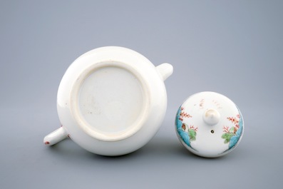 A Chinese famille rose teapot and cover with a landscape, Qianlong, 18th C.