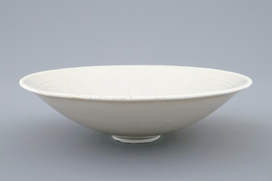 A Chinese incised qingbai dish, Southern Song Dynasty (1127-1279)